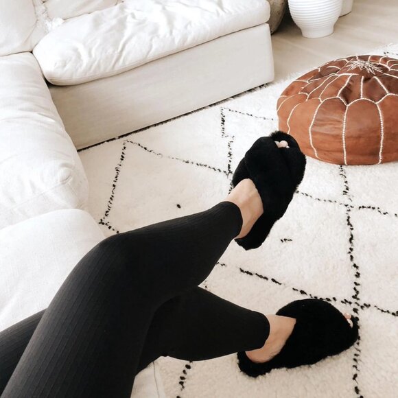 Emu Australia Mayberry Crossover Slippers Black Size 39 - Picture 1 of 12